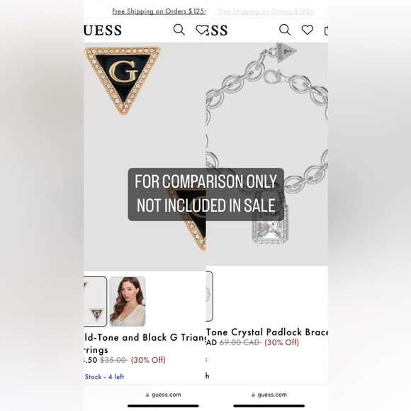 new GUESS rhinestone charm bracelet and earring logo studs gift set NWT BNIB - Picture 7 of 7